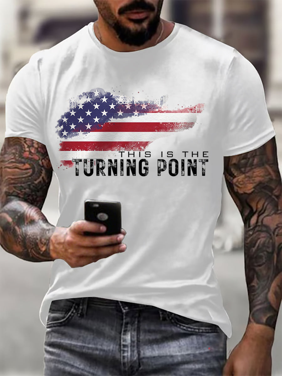 Men's This Is The Turning Point USA Flag Print T-shirt