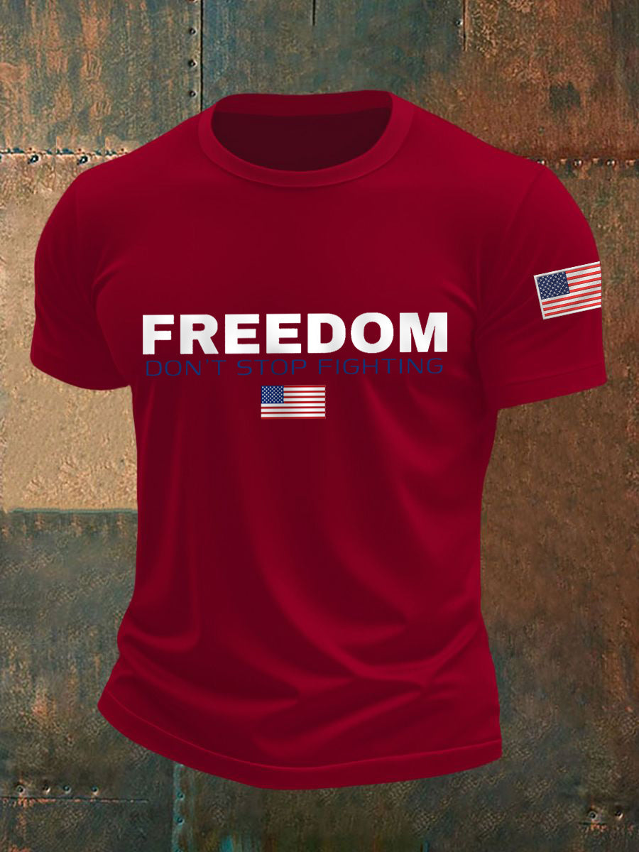 Men's Freedom Don't Stop Fighting R.I.P Charlie Kirk Tee