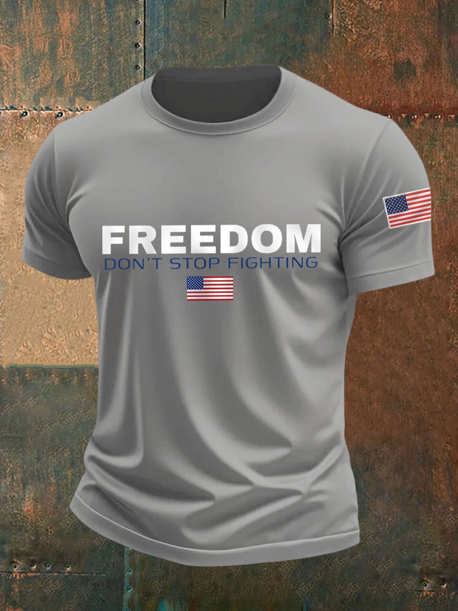 Men's Freedom Don't Stop Fighting R.I.P Charlie Kirk Tee