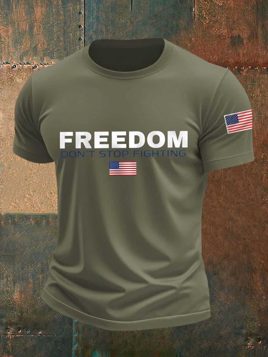 Men's Freedom Don't Stop Fighting R.I.P Charlie Kirk Tee