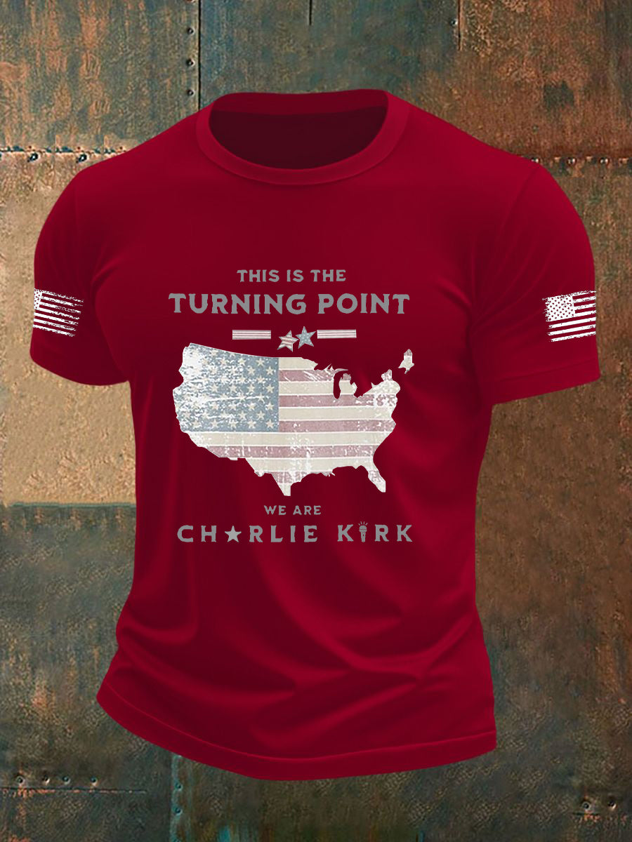 Men's Freedom Is Not Free This is the Turning Point R.I.P Charlie Kirk Short Sleeve T-shirt