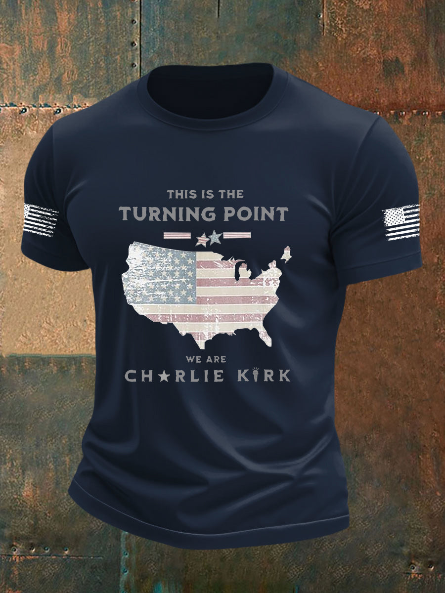 Men's Freedom Is Not Free This is the Turning Point R.I.P Charlie Kirk Short Sleeve T-shirt