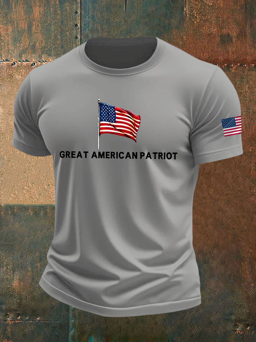 Men's Gerat American Pataiot Printed imitation cotton short-sleeved T-shirt