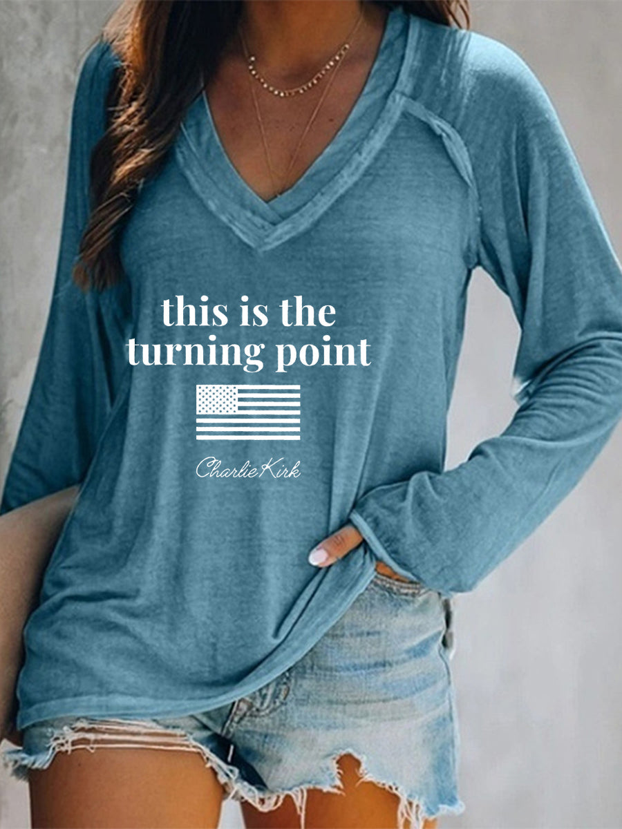 Women's patriotic long sleeve t-shirt