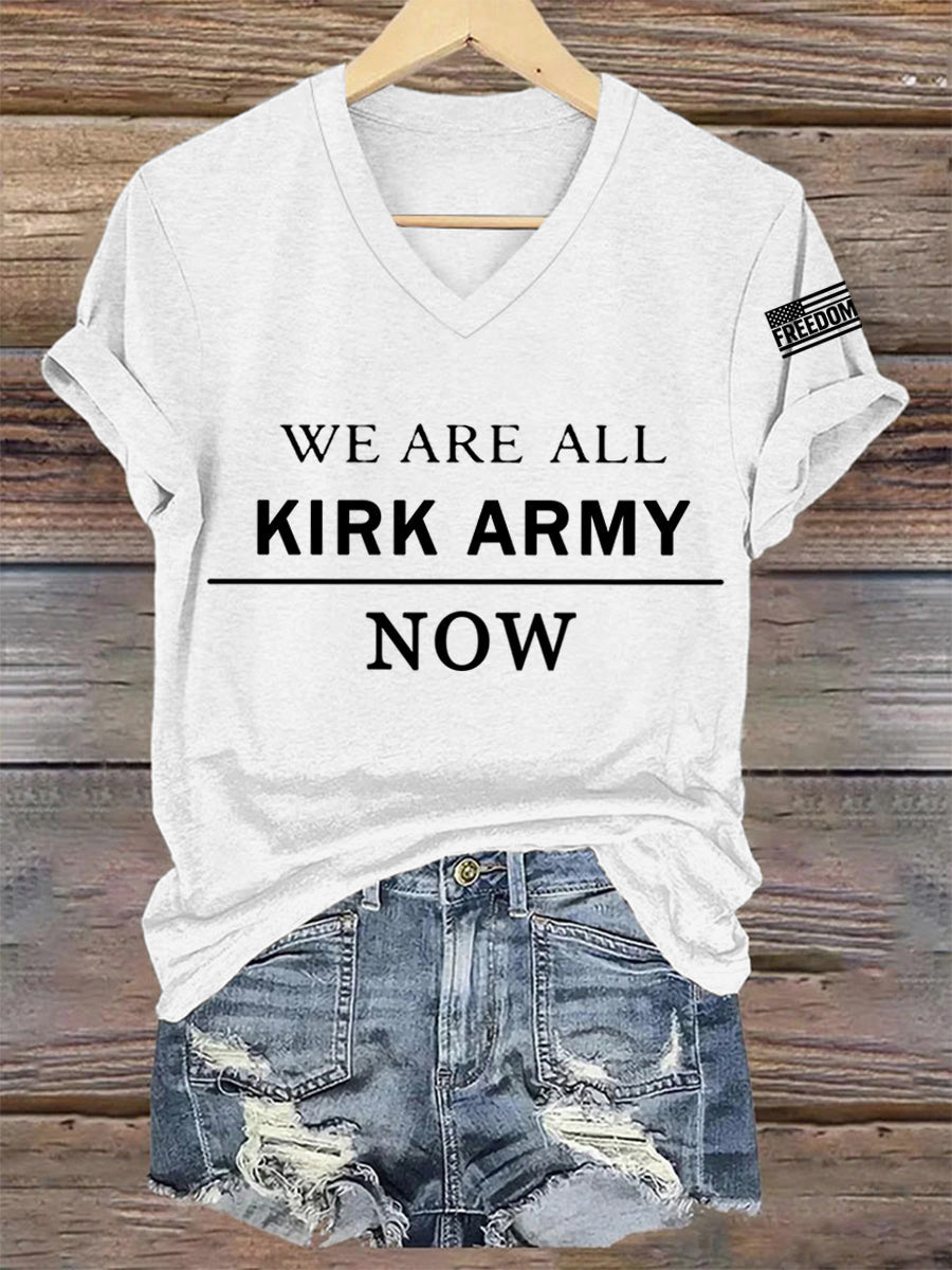 Women's We Are All Charlie Kirk Army Now! R.I.P Charlie Kirk Tee