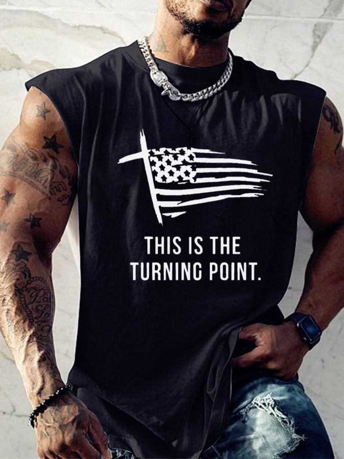 Men's This Is The Turning Point Printed T-shirt Vests