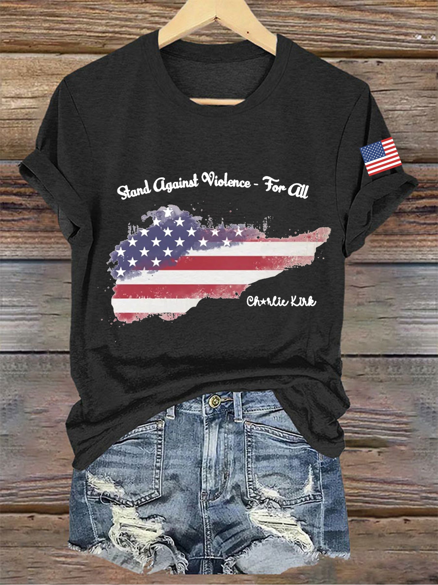 Women's Charlie Kirk Printed V-neck T-shirt