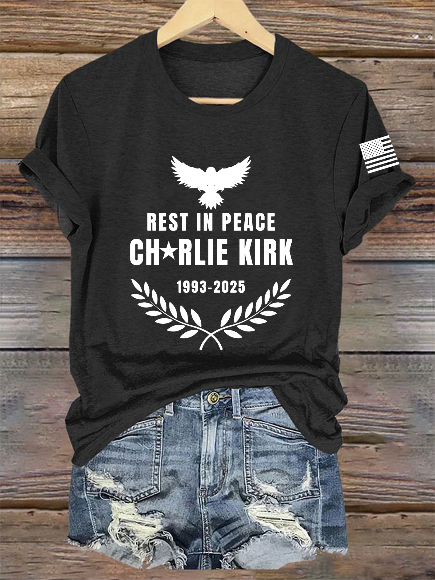 Women's Charlie Kirk Printed V-neck T-shirt