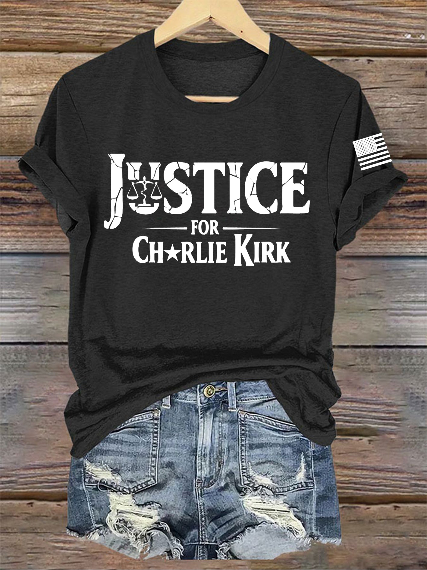 Women's Charlie Kirk Printed V-neck T-shirt