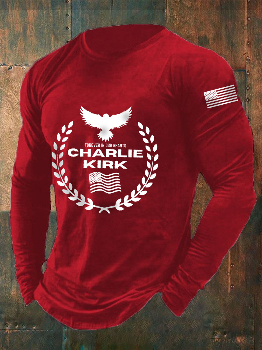 Men's Patriot Print Long Sleeve T-Shirt