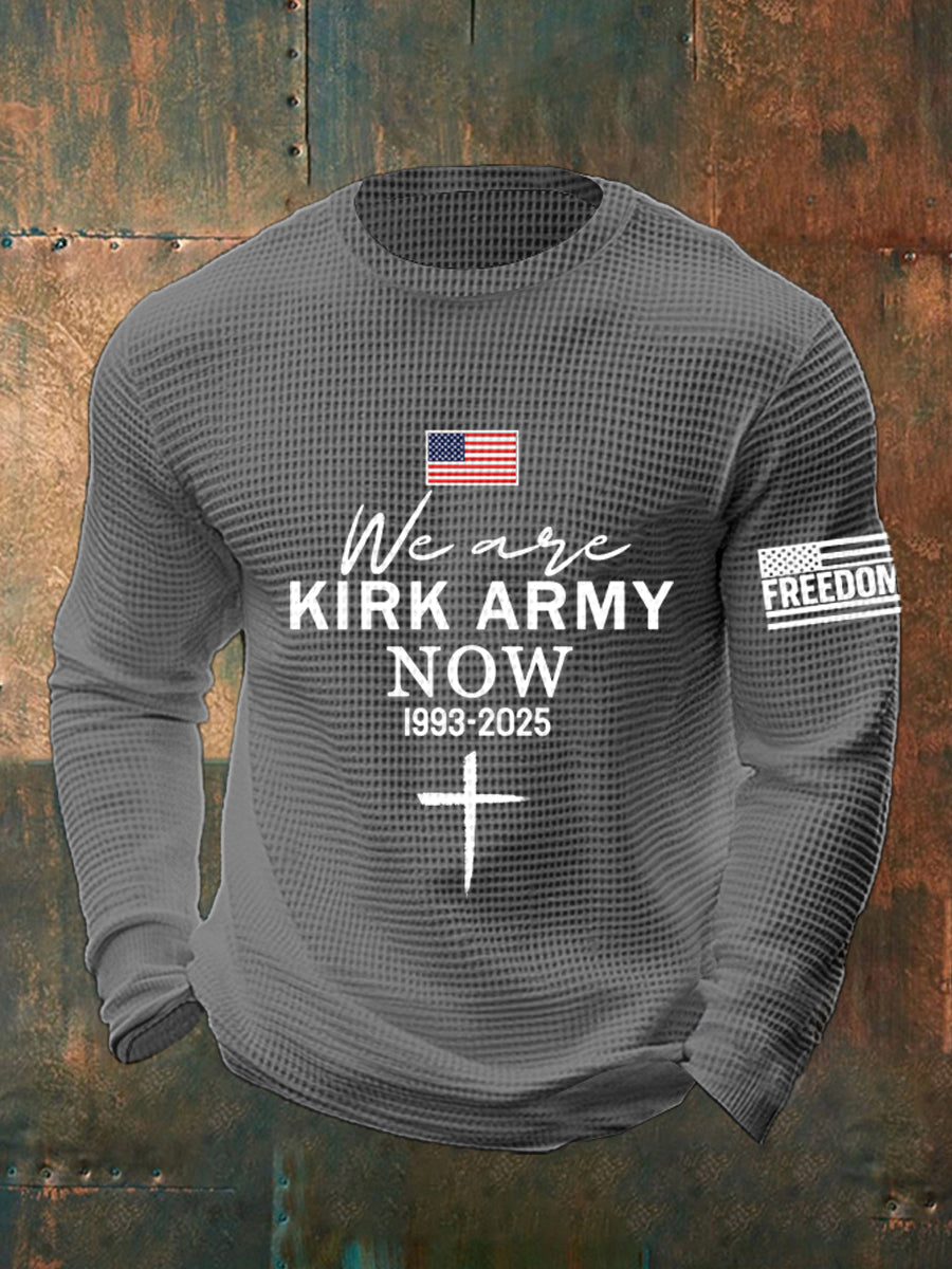 Men's We Are Kirk Army Now! R.I.P Charlie Kirk Waffle Top