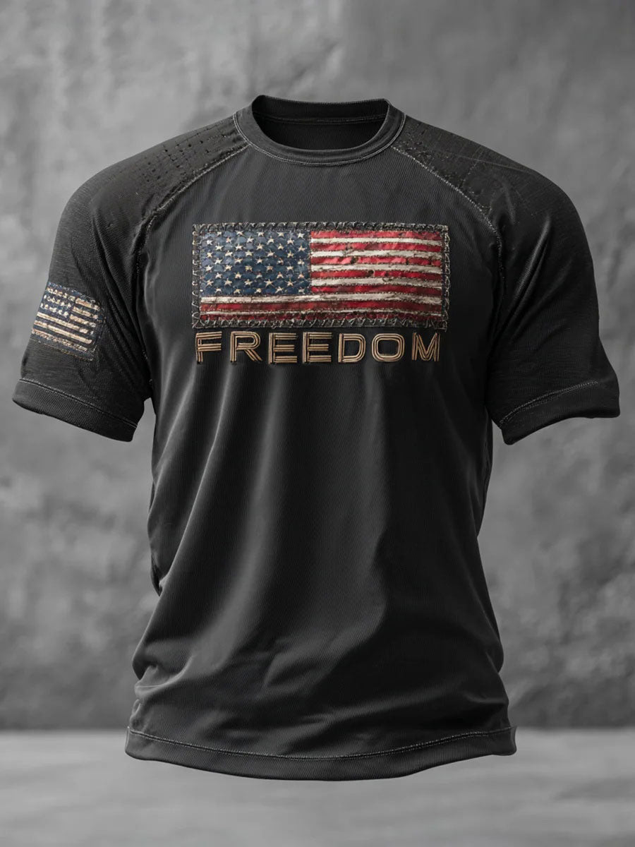 Men's Freedom Printed Casual T-shirt