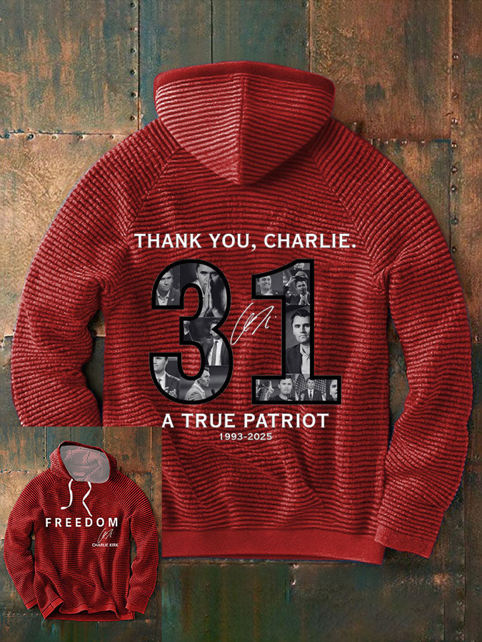 Men's Thank You Charlie 31 True Patriot Printed Hoodie