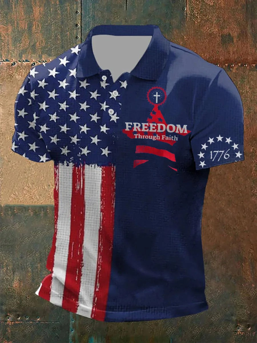 Men's Freedom Through Faith Printed Shirt