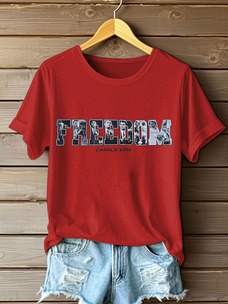 Women's Freedom True Patriot Printed T-Shirt