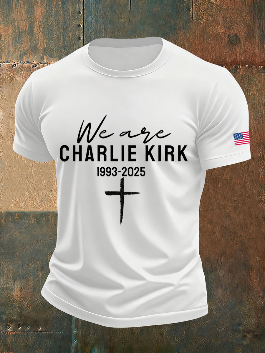 Men's Vintage Artistic Printed Short Sleeve Casual T-Shirt