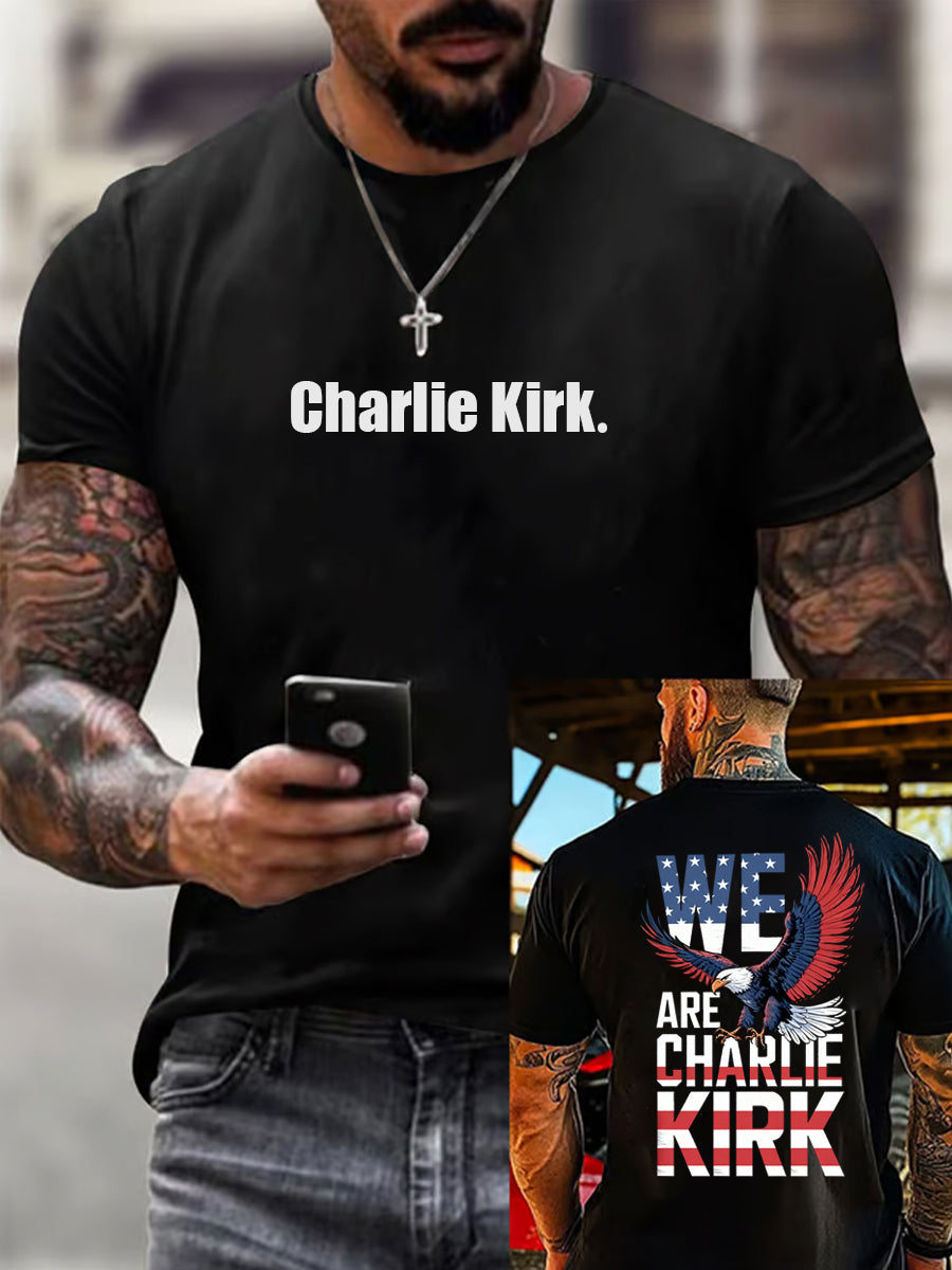 Men's Vintage Artistic Printed Short Sleeve Casual T-Shirt