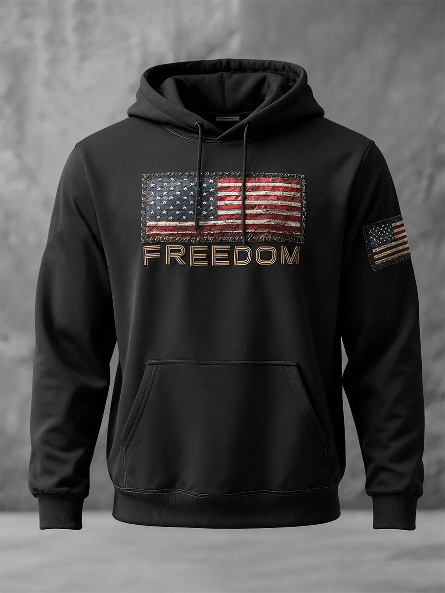 Men's Freedom Printed Casual Hoodie