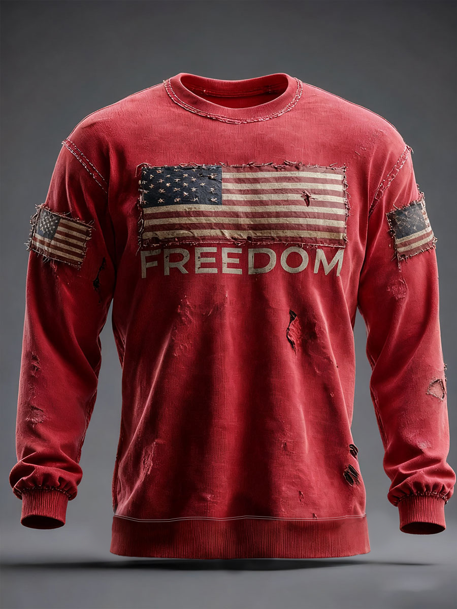Men's Freedom Printed Casual Sweatshirt