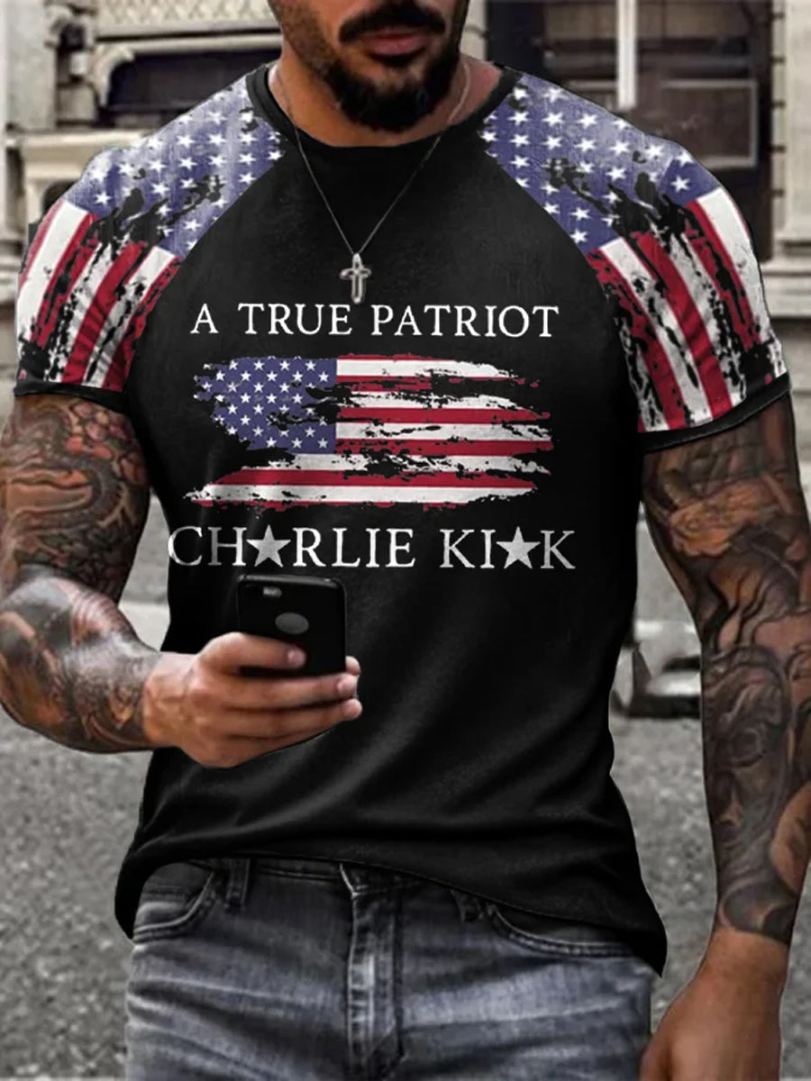 Men's Charlie Kirk Turning Point USA Trump Commemorative T-Shirt