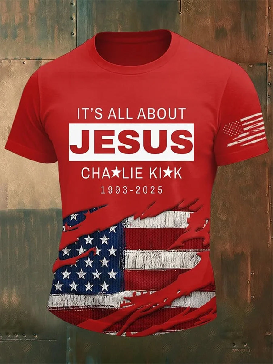 Men's Charlie Kirk Turning Point USA Trump Commemorative T-Shirt