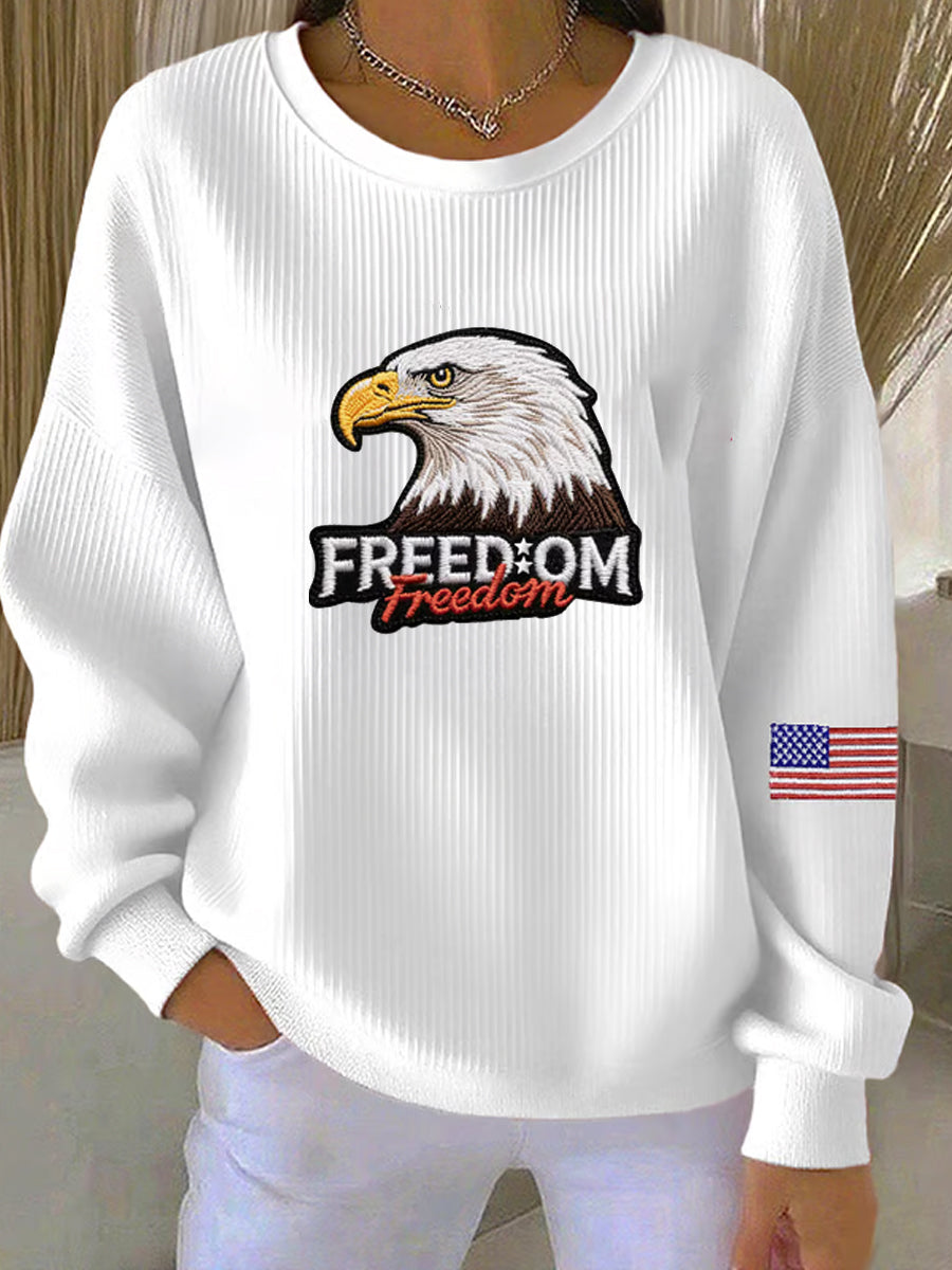 Women's Freedom Isn't Free American flag print casual sweatshirt