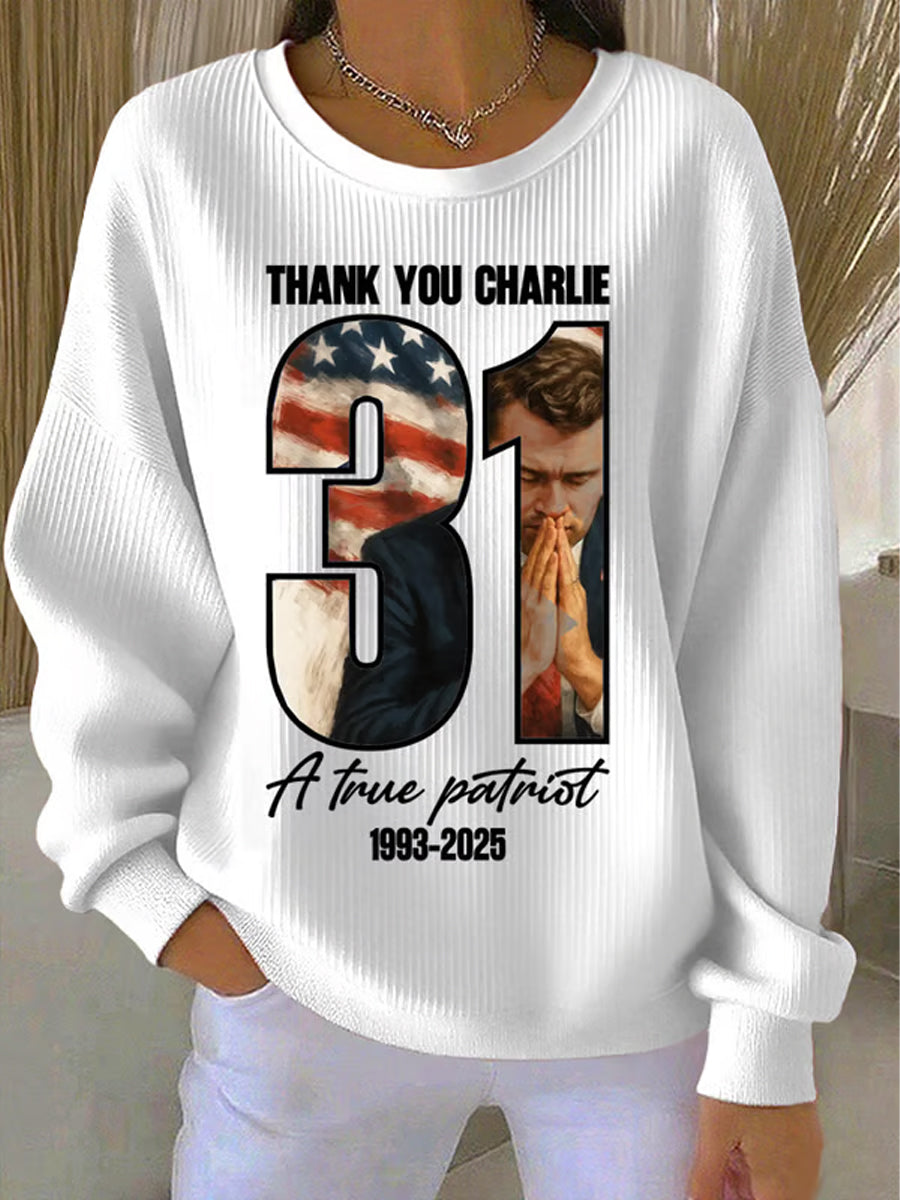 Women's Freedom Isn't Free American flag print casual sweatshirt