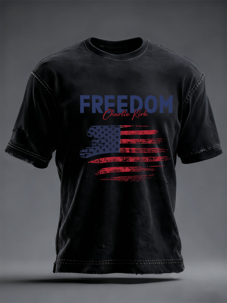 Men's Freedom Is Not Free R.I.P Charlie Kirk Short Sleeve T-shirt