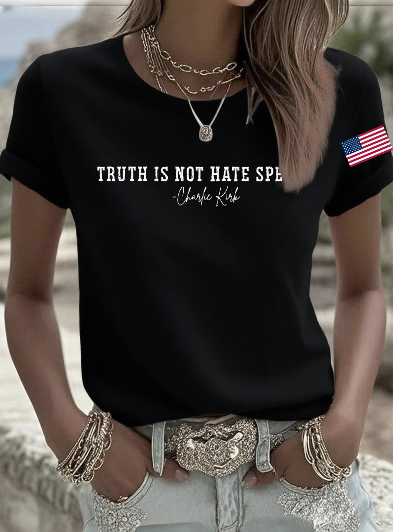 Women's Truth Is Not Hate Speech Printed T-shirt