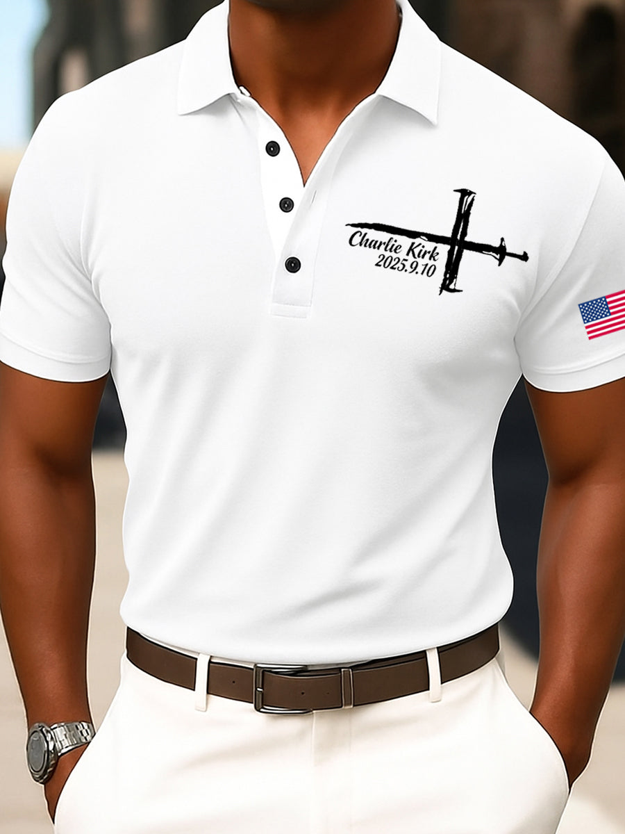 Men's Vintage Freedom American Casual Commemorative Polo Shirt