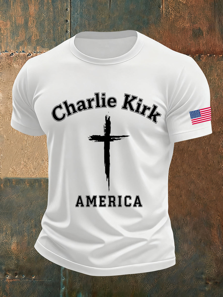 Men's Vintage Freedom American Casual Commemorative Short Sleeve