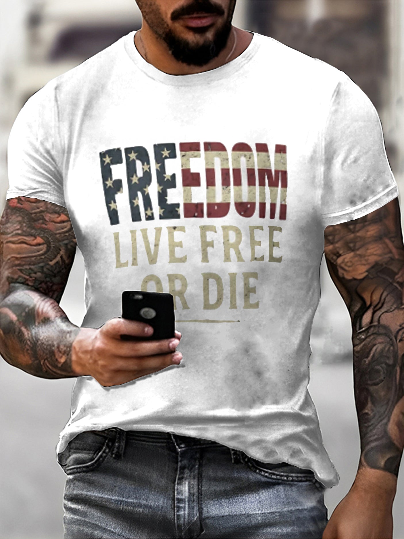 Men's In Memory Of Charlie Kirk Printed Vintage Fashion Loose Short Sleeve T-Shirt