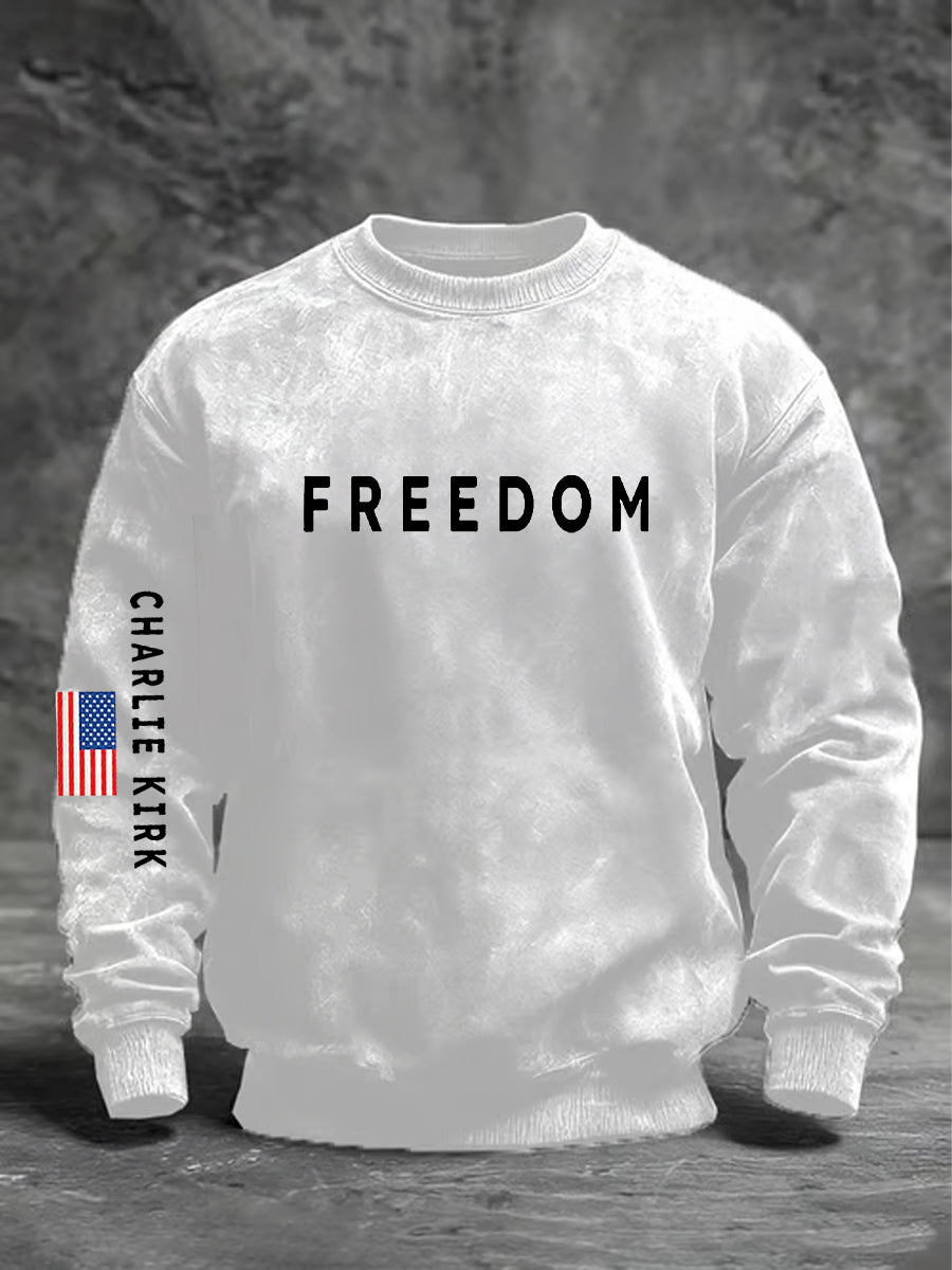 Men's Freedom Is Not Free R.I.P Charlie Kirk Crew Neck Sweatshirt