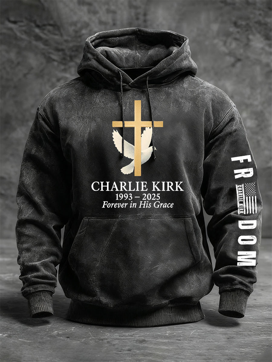 Men's Freedom Is Not Free R.I.P Charlie Kirk Oversized Drop-Shoulder Hoodie with Pockets