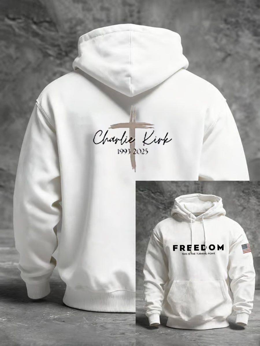 Men's Freedom Is Not Free R.I.P Charlie Kirk Oversized Drop-Shoulder Hoodie with Pockets