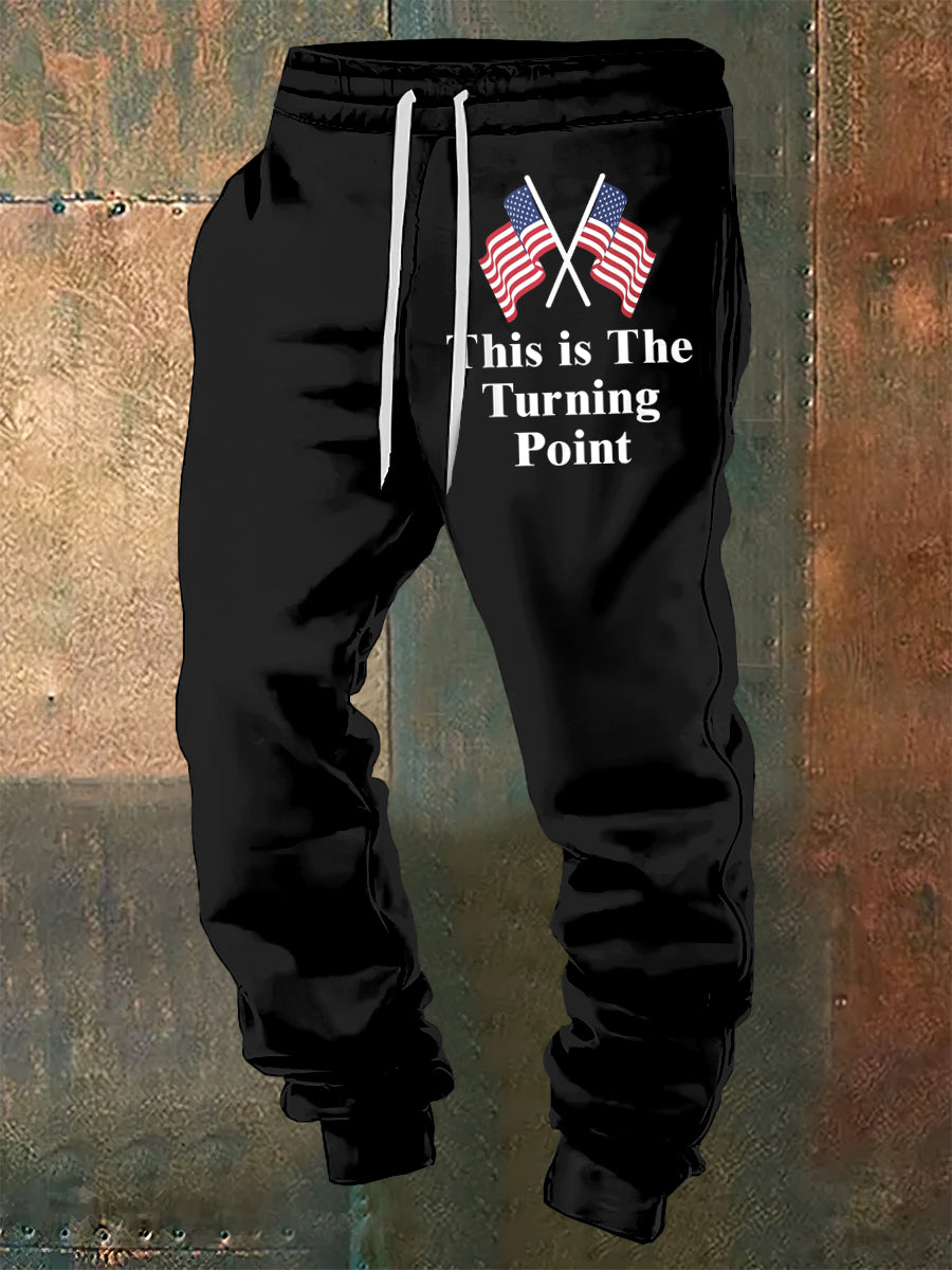 Men's Charlie Kirk Printed Drawstring Pants