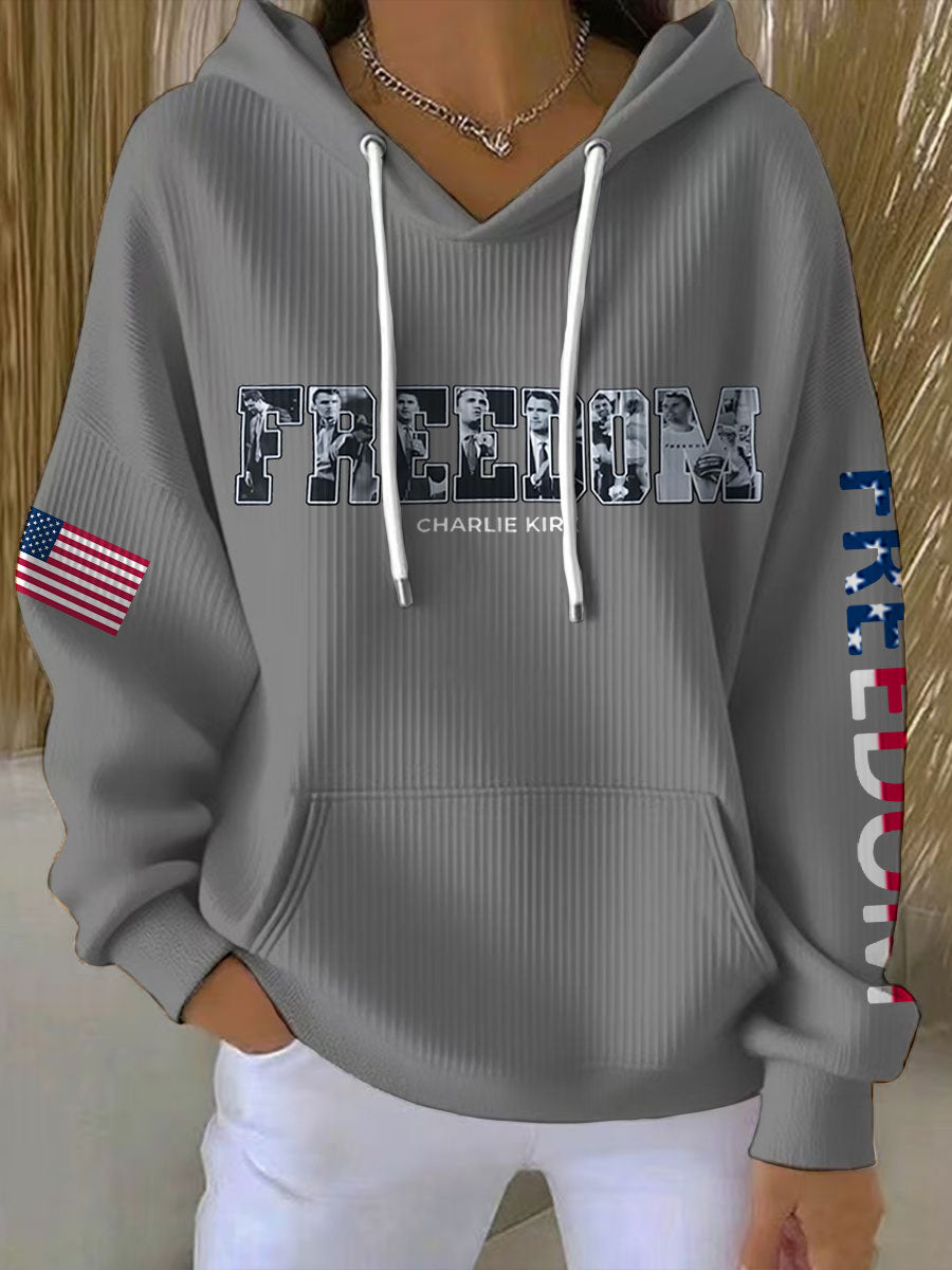 Women's Freedom True Patriot Memorial Printed Hoodie
