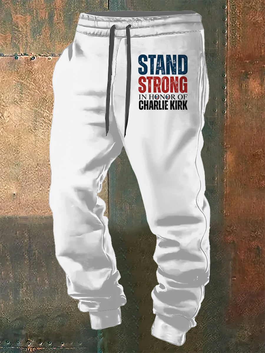 Men's Charlie Kirk Printed Drawstring Pants