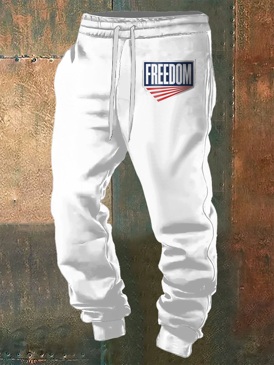 Men's Charlie Kirk Freedom Printed Drawstring Pants