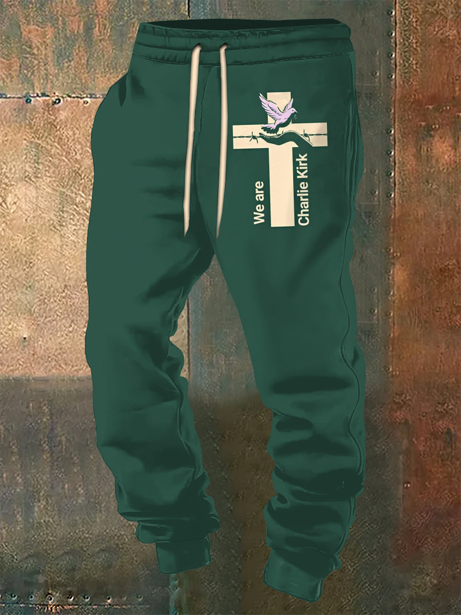 Men's Charlie Kirk Printed Drawstring Pants