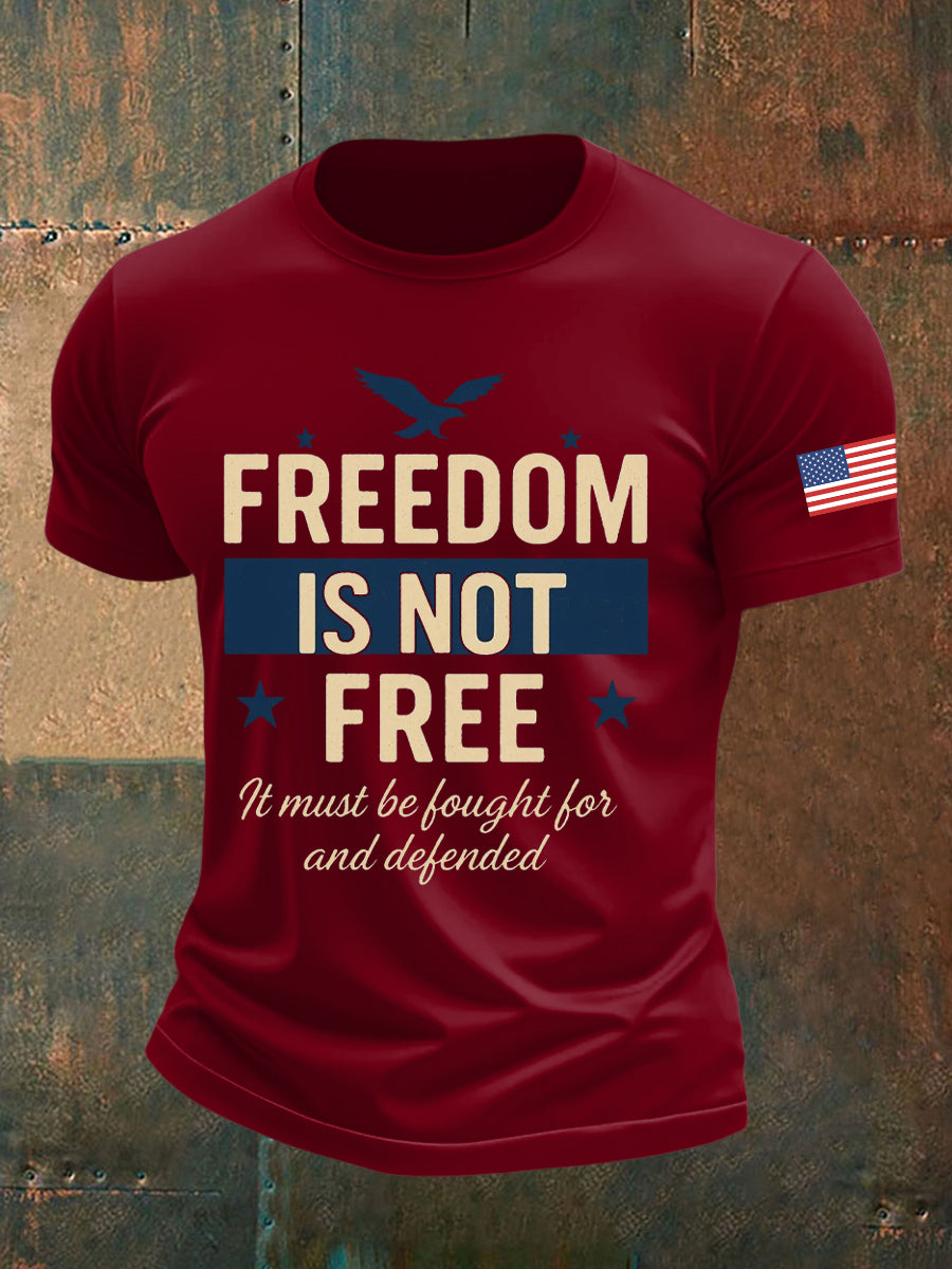 Men's Freedom Is Not Free Charlie Kirk Printed T-shirt