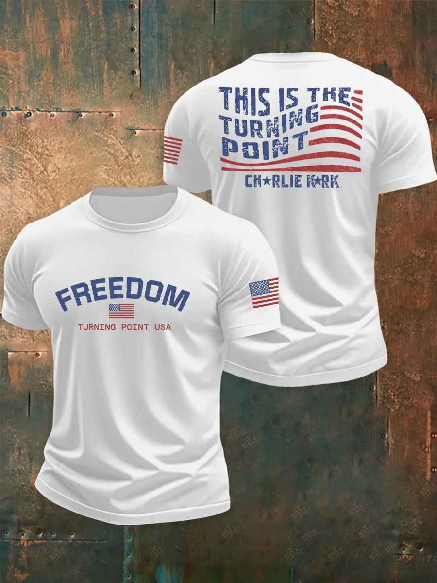 Men's Charlie Kirk Turning Point USA Trump Commemorative T-Shirt