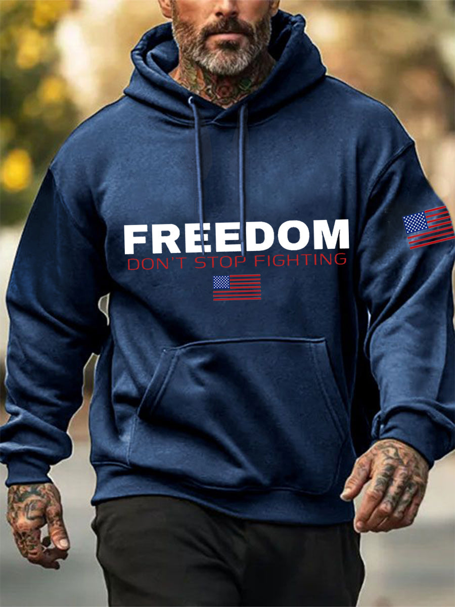 Men's Freedom Don't Stop Fighting Pocket Hoodie