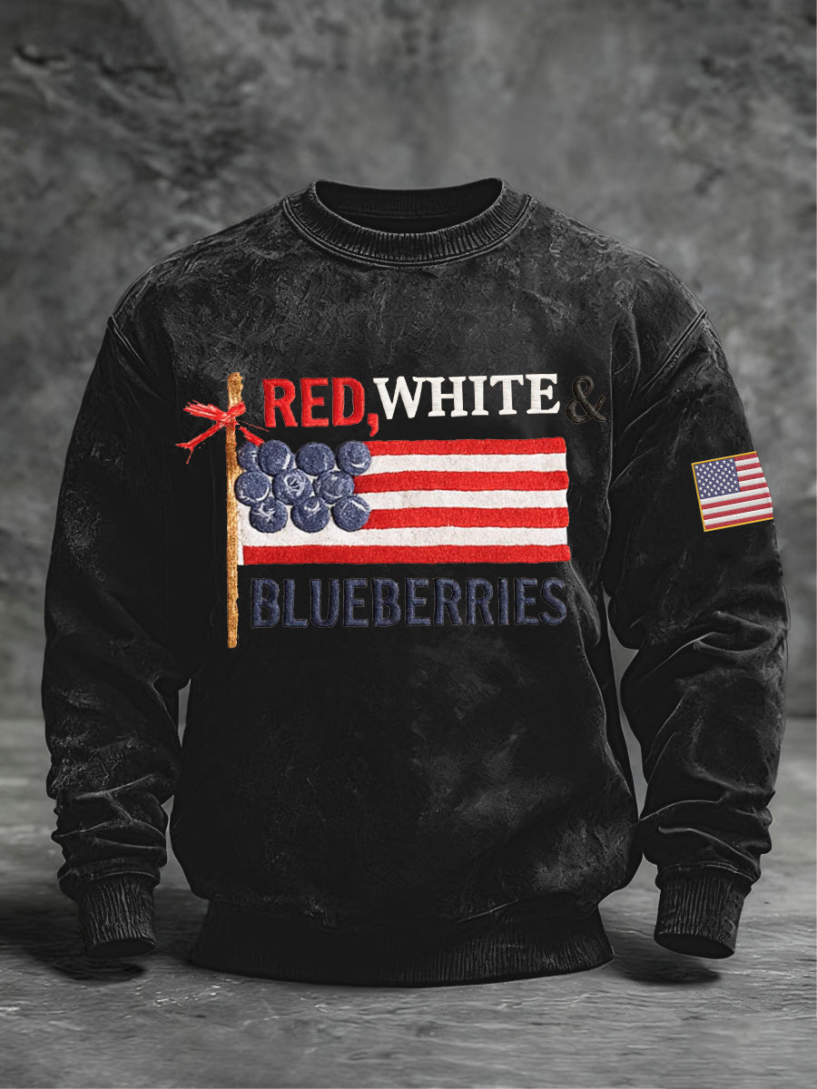 Men's ‘Red White & Blueberries' Crew Neck Sweatshirt