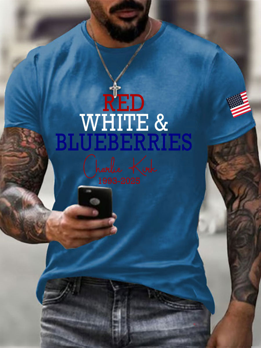 Men's Red White & Blueberries Casual T-Shirt