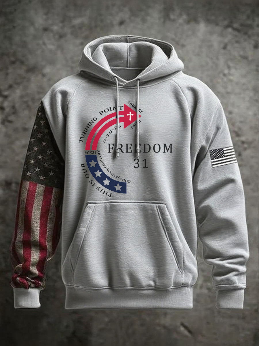 Men's This Is Our God Family Country Freedom 31 Printed Hoodie