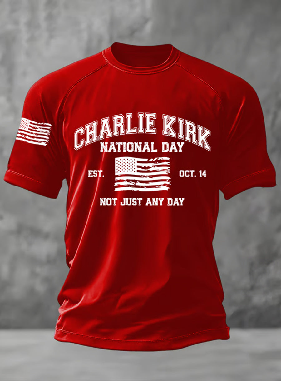 Men's Vintage Freedom American Casual Commemorative Short Sleeve