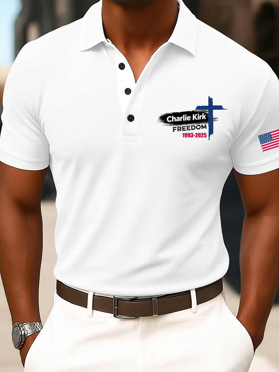 Men's Vintage Freedom American Casual Commemorative Polo Shirt