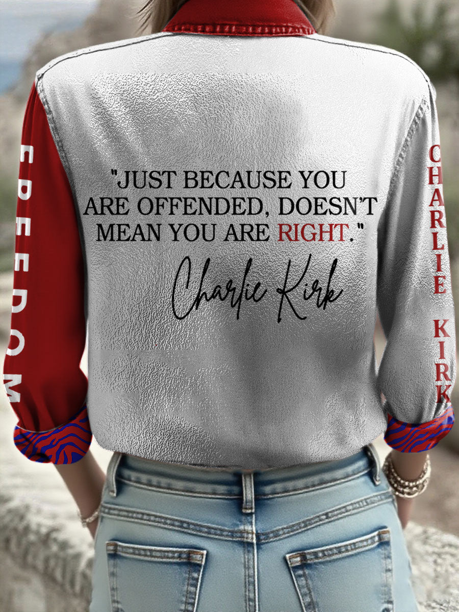 Women's Freedom True Patriot Memorial Printed Shirt