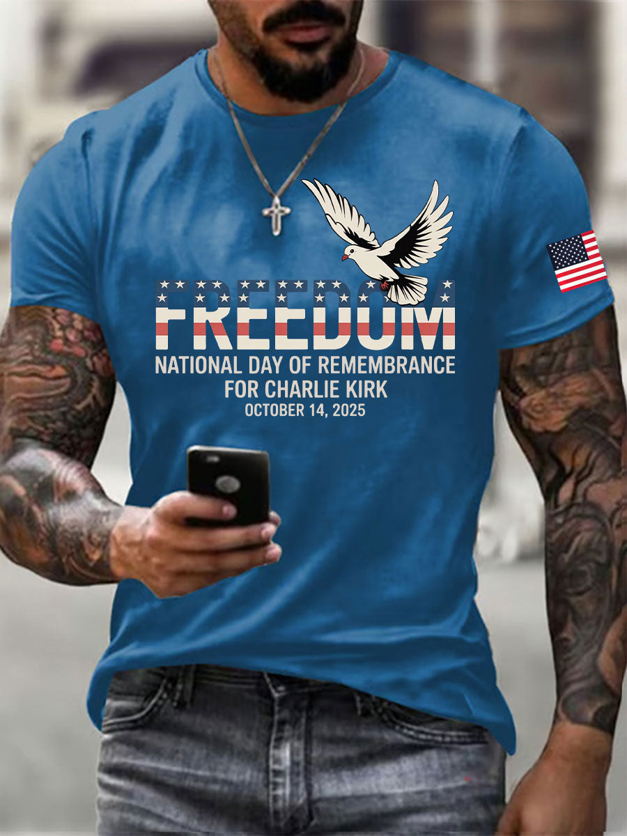 Men's Freedom Printed Casual T-shirt